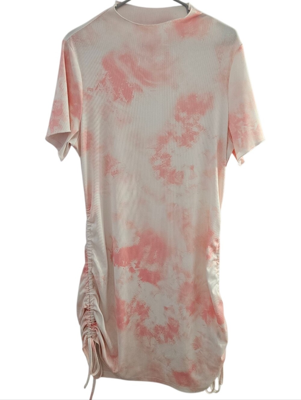 Shein Curve Women's RibbedTie Die Ruched Drawstring Dress Size 1XL